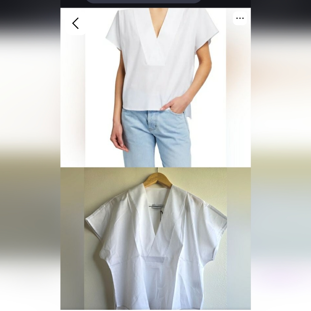 Harshman Melissa White Relaxed Blouse with Blouses Sleeves